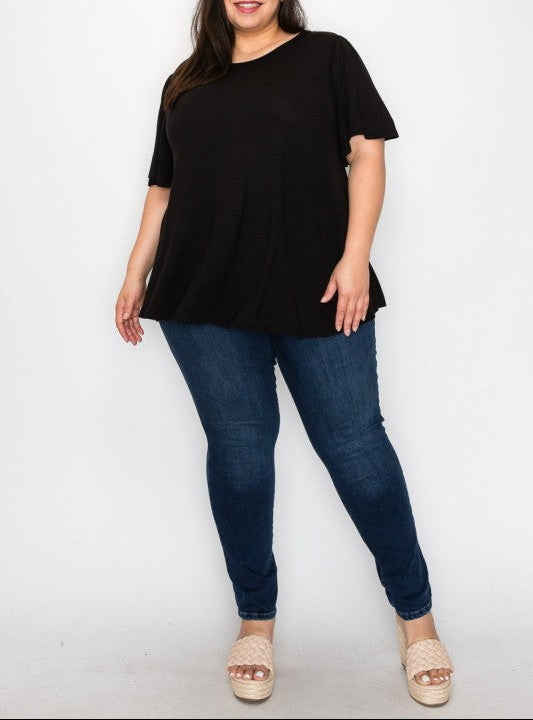 Black Short Sleeve Tunic