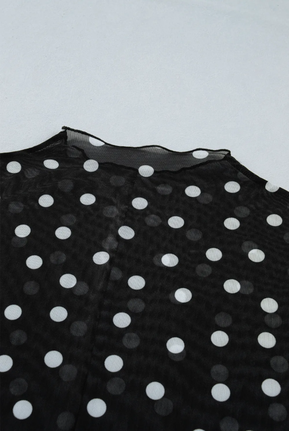 Polka Dot Mesh Top
