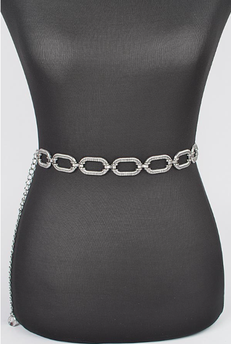 Textured Oval Chain Belt