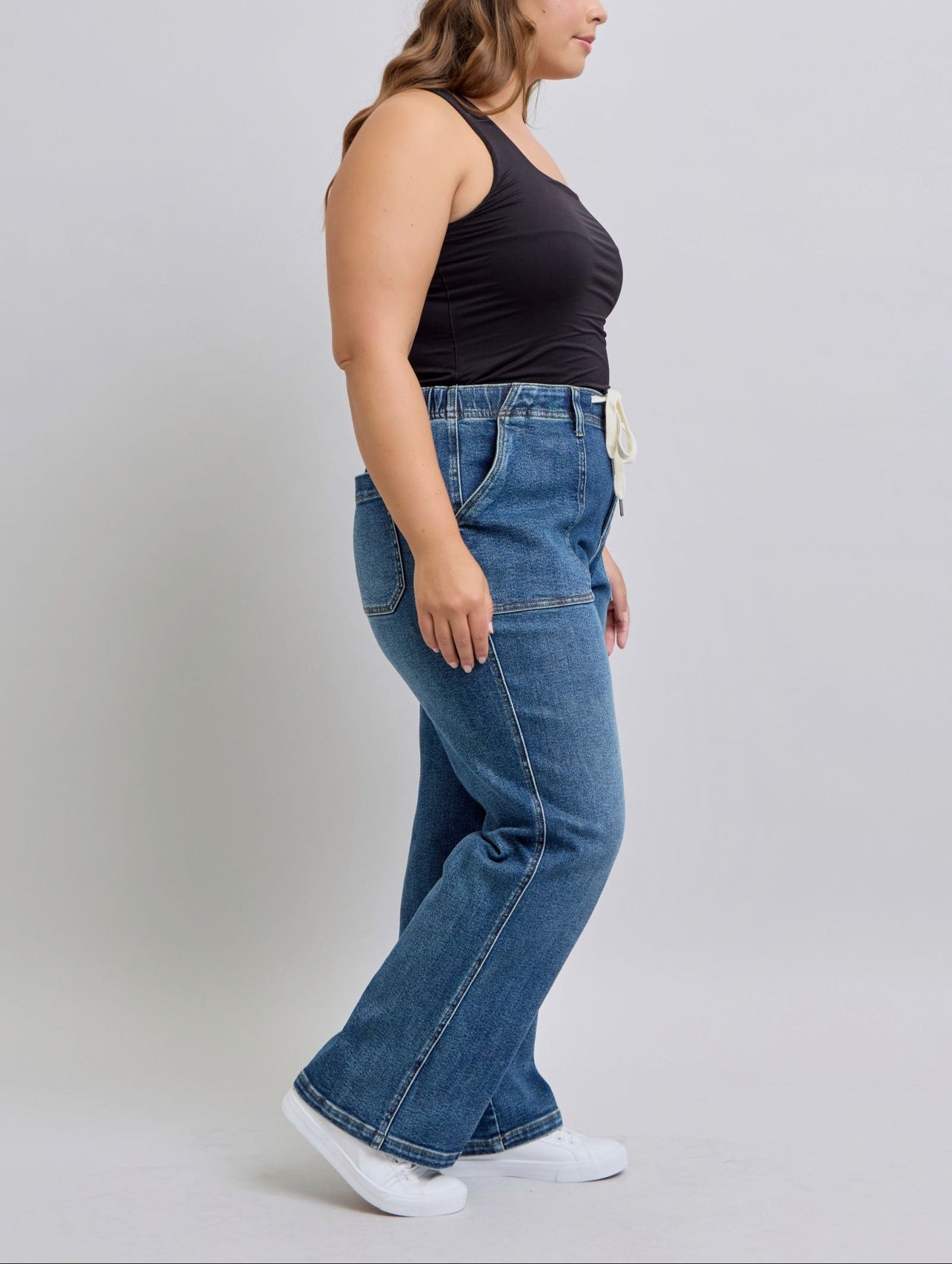 32" Judy Blue HW Drawstring Utility Pocket Wide