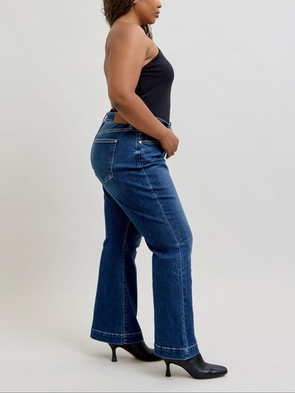 Judy Blue HW Dark Wash Trouser Flare