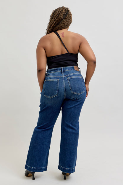 Judy Blue HW Dark Wash Trouser Flare