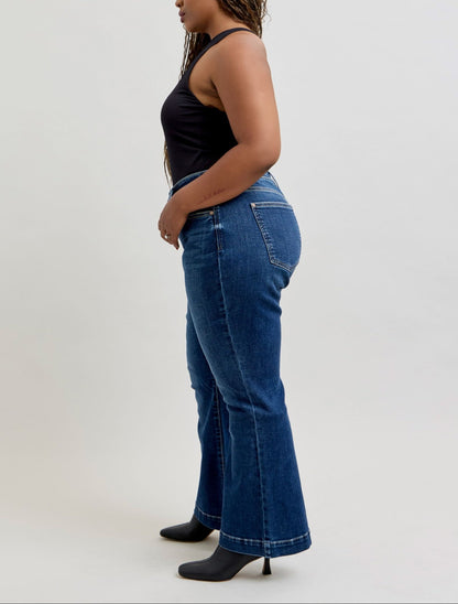 Judy Blue HW Dark Wash Trouser Flare
