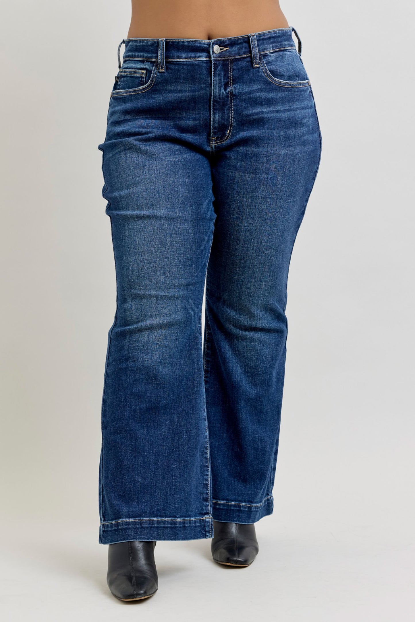 Judy Blue HW Dark Wash Trouser Flare