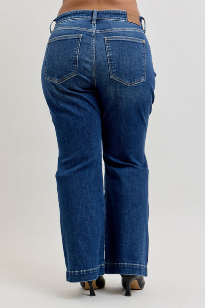 Judy Blue HW Dark Wash Trouser Flare