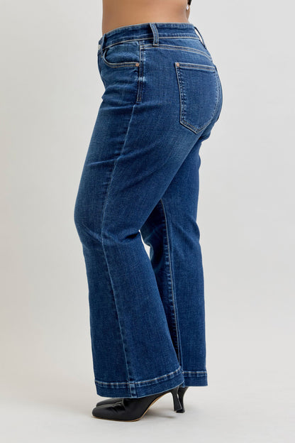 Judy Blue HW Dark Wash Trouser Flare