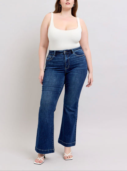 Judy Blue HW Dark Wash Trouser Flare