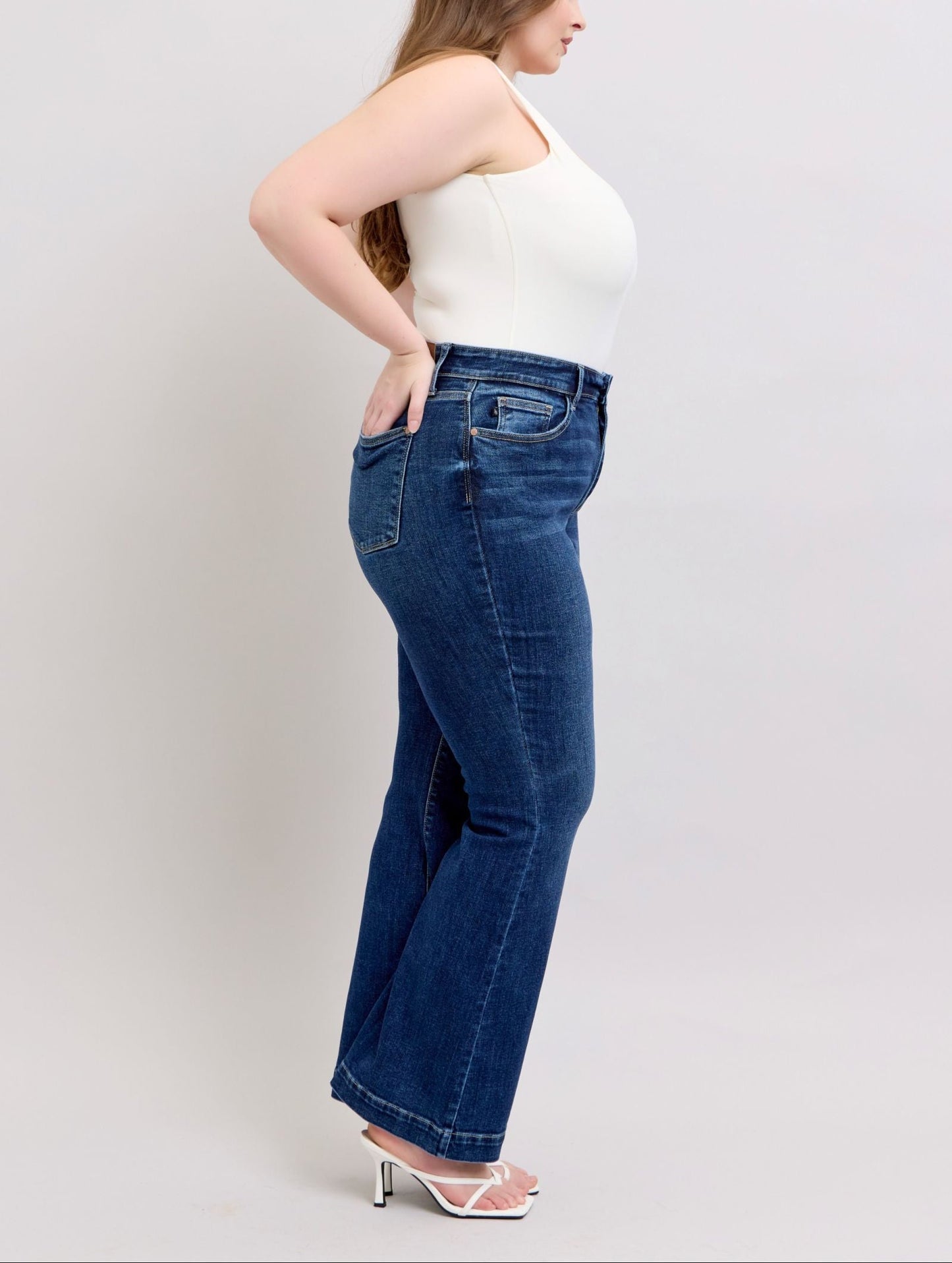 Judy Blue HW Dark Wash Trouser Flare