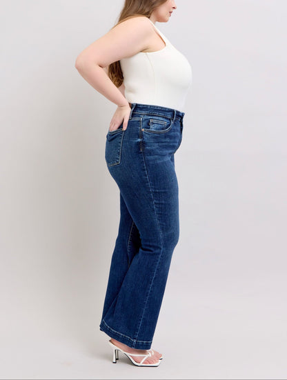 Judy Blue HW Dark Wash Trouser Flare
