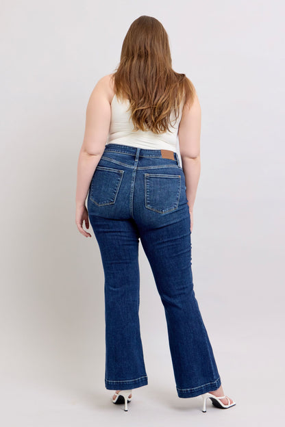 Judy Blue HW Dark Wash Trouser Flare