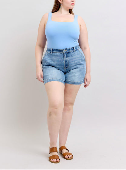 Judy Blue HW Denim Trouser Short
