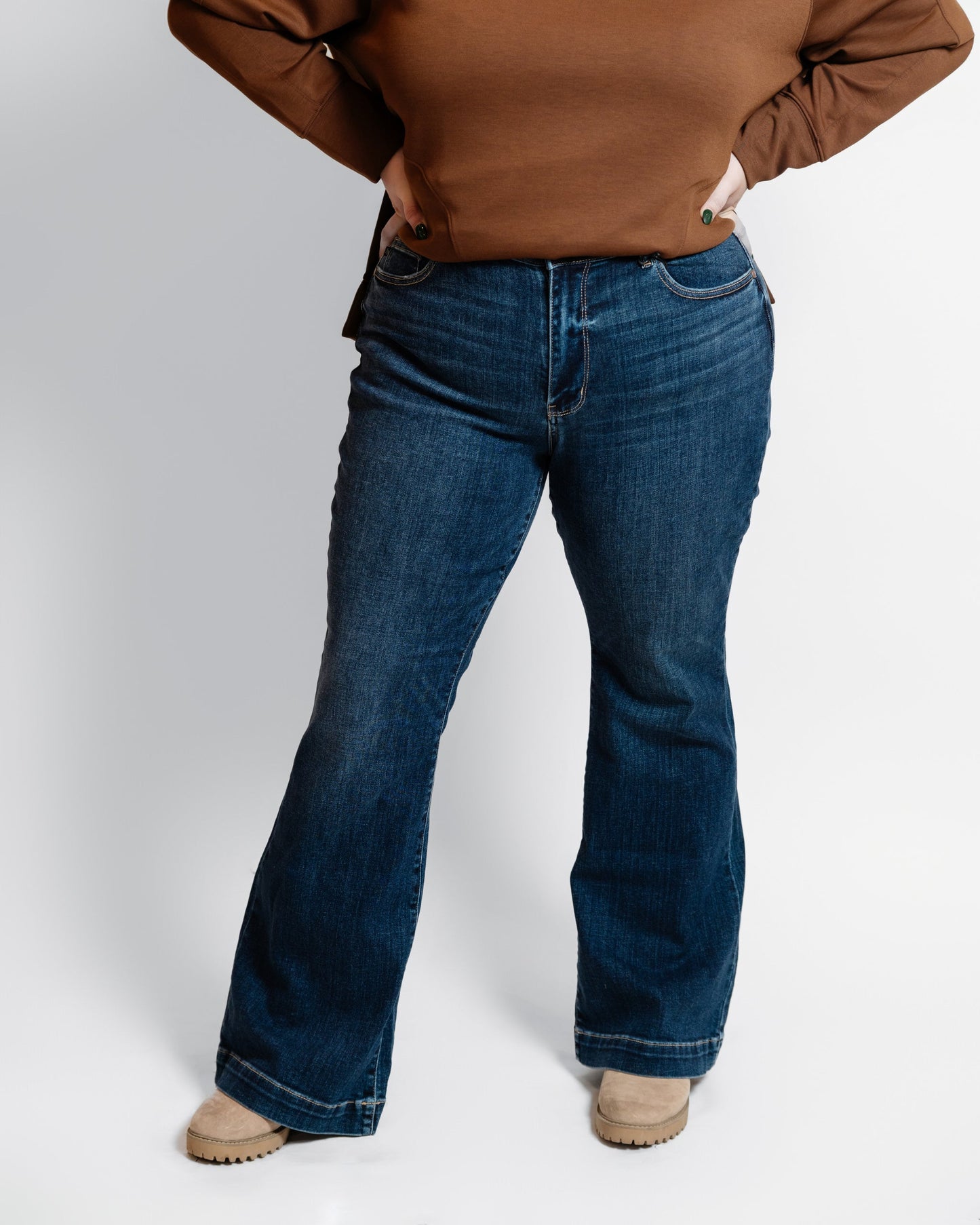 Judy Blue HW Dark Wash Trouser Flare