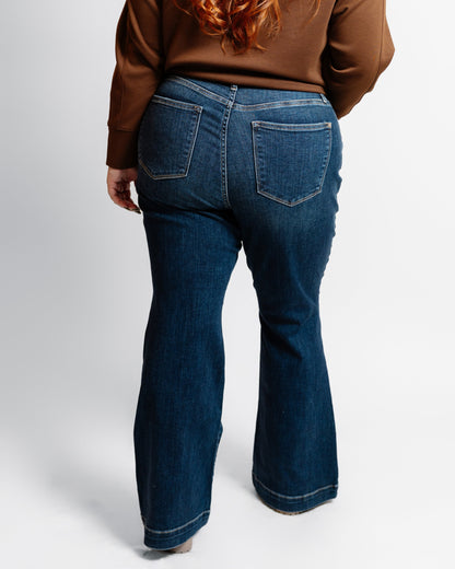 Judy Blue HW Dark Wash Trouser Flare