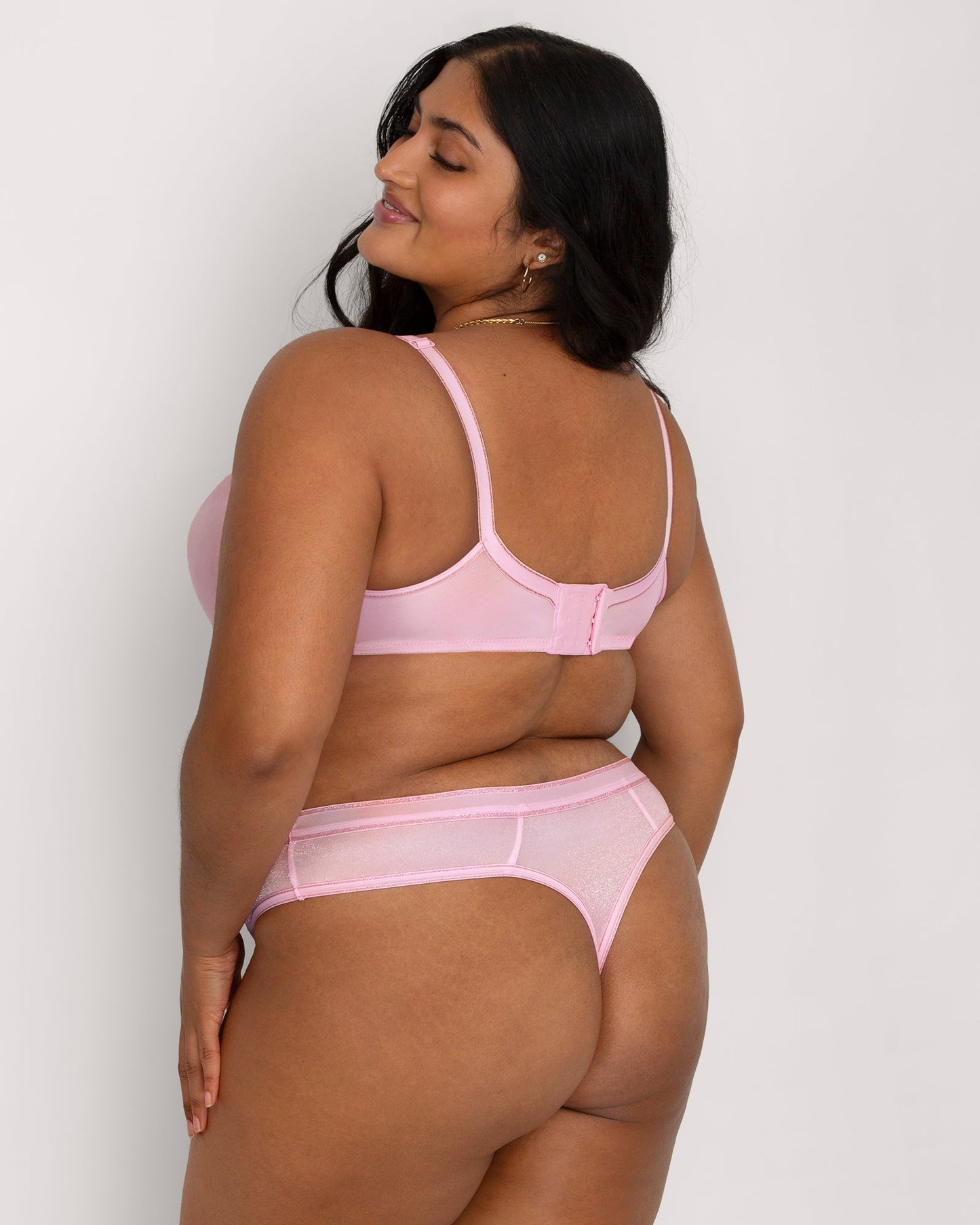 Liza Shimmer Unlined Mesh Full Coverage Underwire Bra