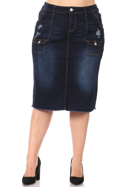 Denim Cargo Skirt