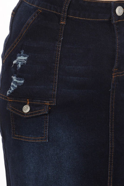 Denim Cargo Skirt