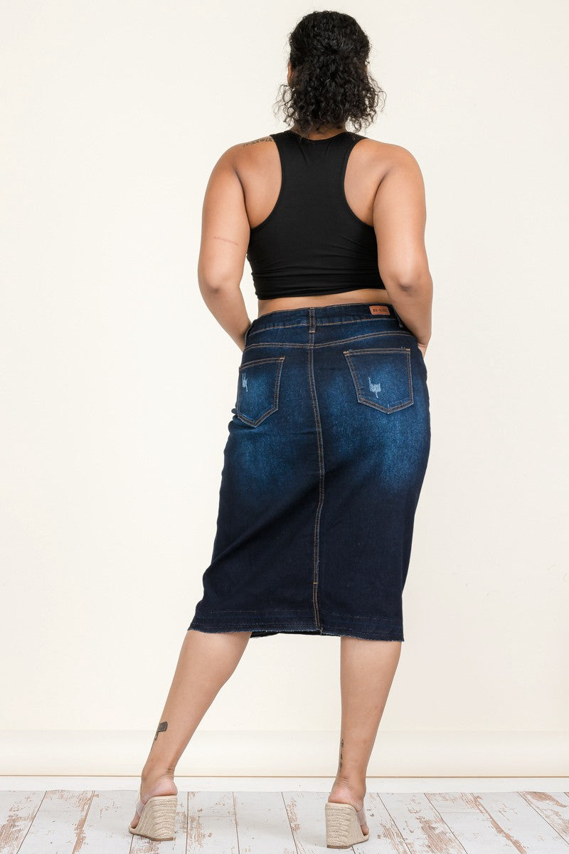 Dark Denim Pencil Skirt