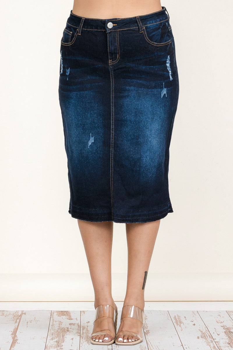 Dark Denim Pencil Skirt