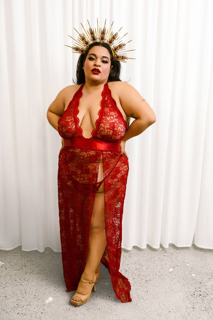 Gabriela Lace Halter Nightgown