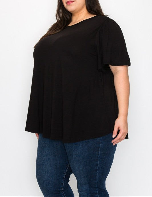Black Short Sleeve Tunic