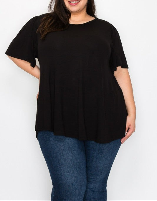 Black Short Sleeve Tunic