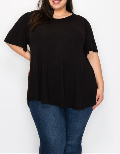 Black Short Sleeve Tunic