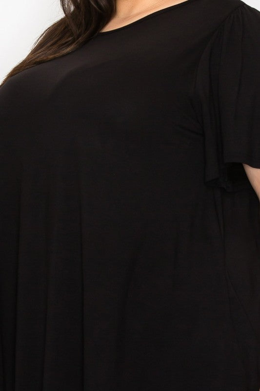 Black Short Sleeve Tunic