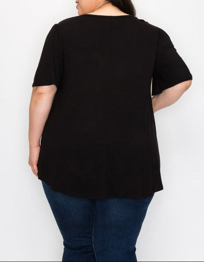 Black Short Sleeve Tunic