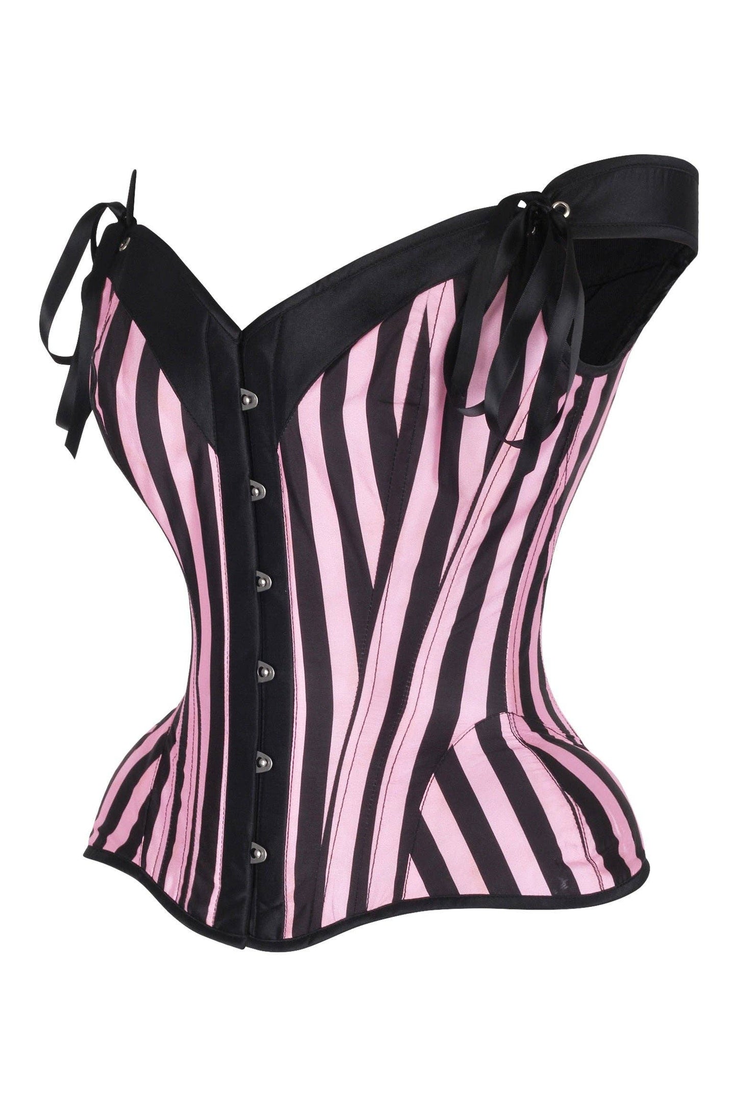 Striped Waist Cincher w/ Off-Shoulder Straps