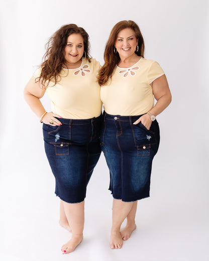 Denim Cargo Skirt