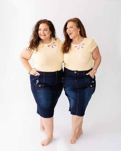 Denim Cargo Skirt