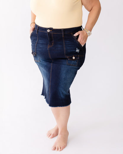 Denim Cargo Skirt