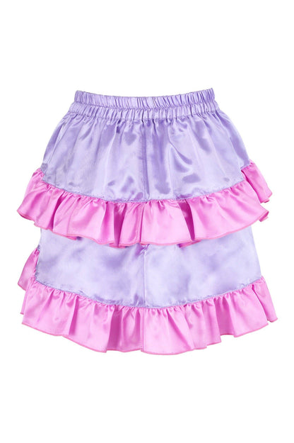 Purple/Pink Satin Ruched Bustle Skirt