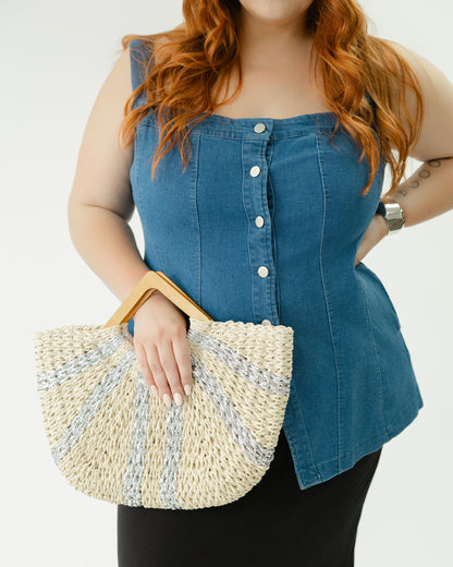 Denim Button Front Tank
