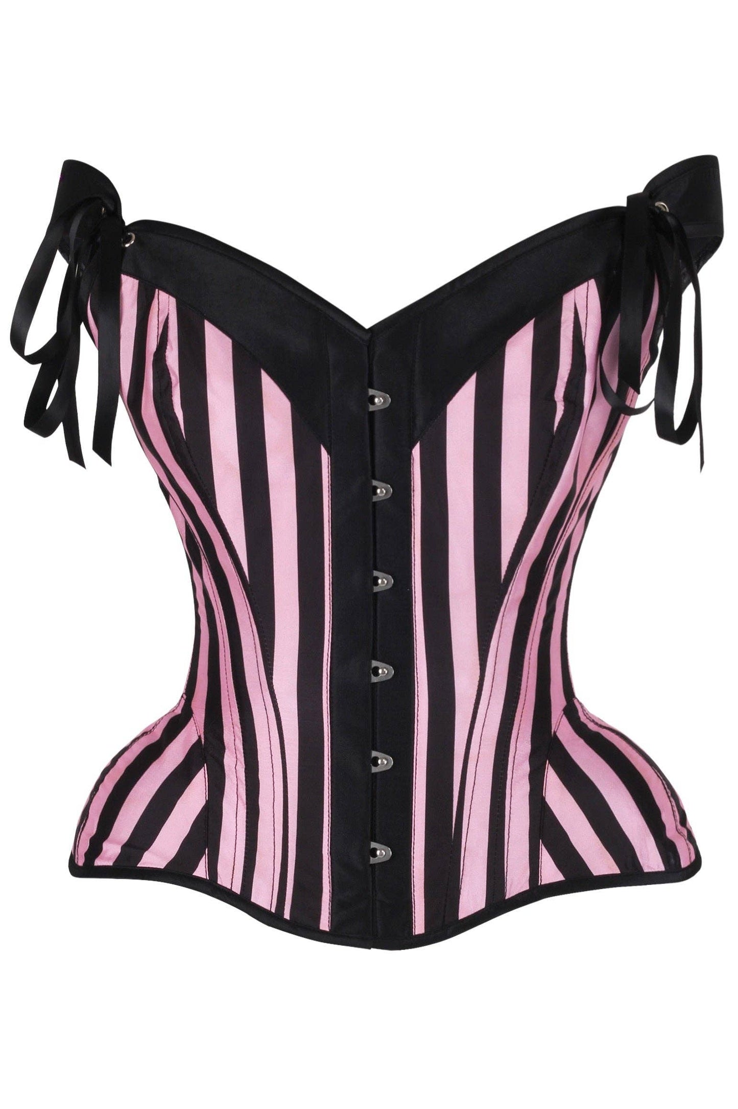 Striped Waist Cincher w/ Off-Shoulder Straps