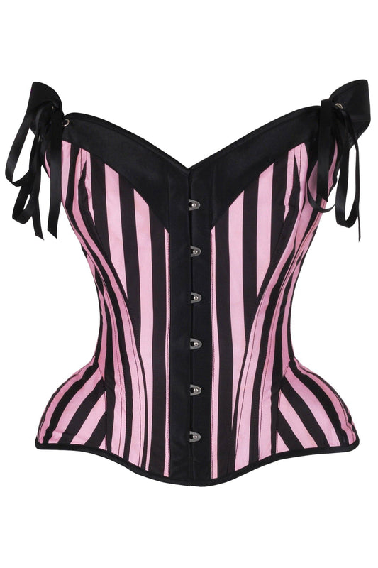 Striped Waist Cincher w/ Off-Shoulder Straps