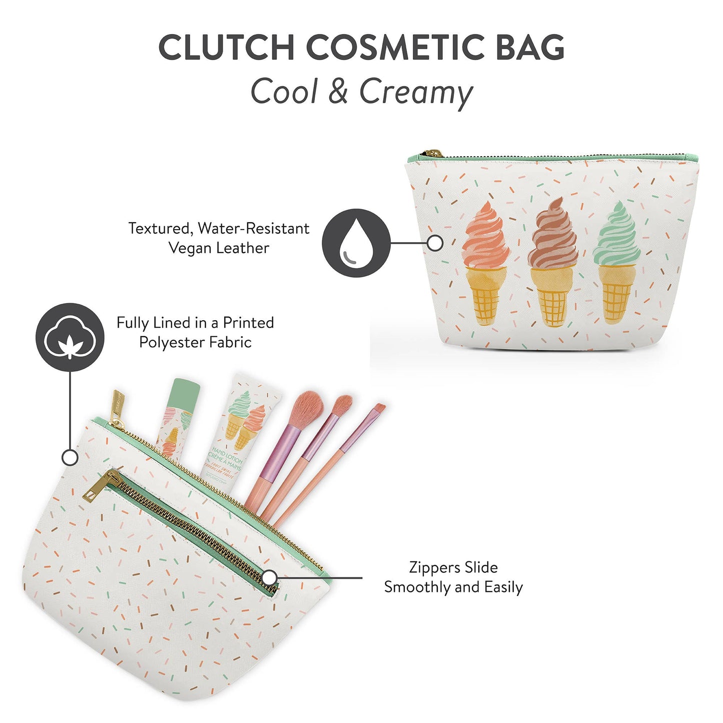 Ice Cream Cosmetic Pouch