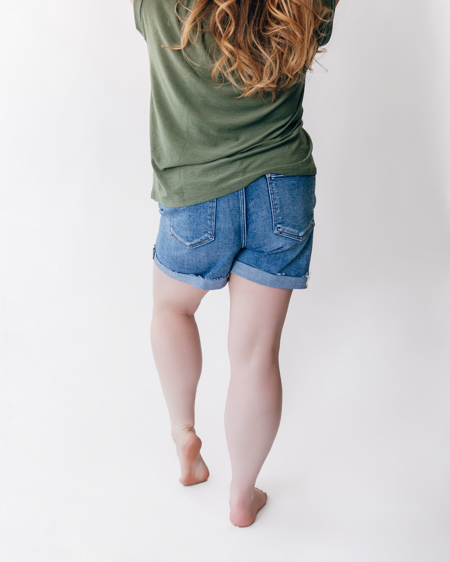 High Rise Cuffed Shorts by Risen