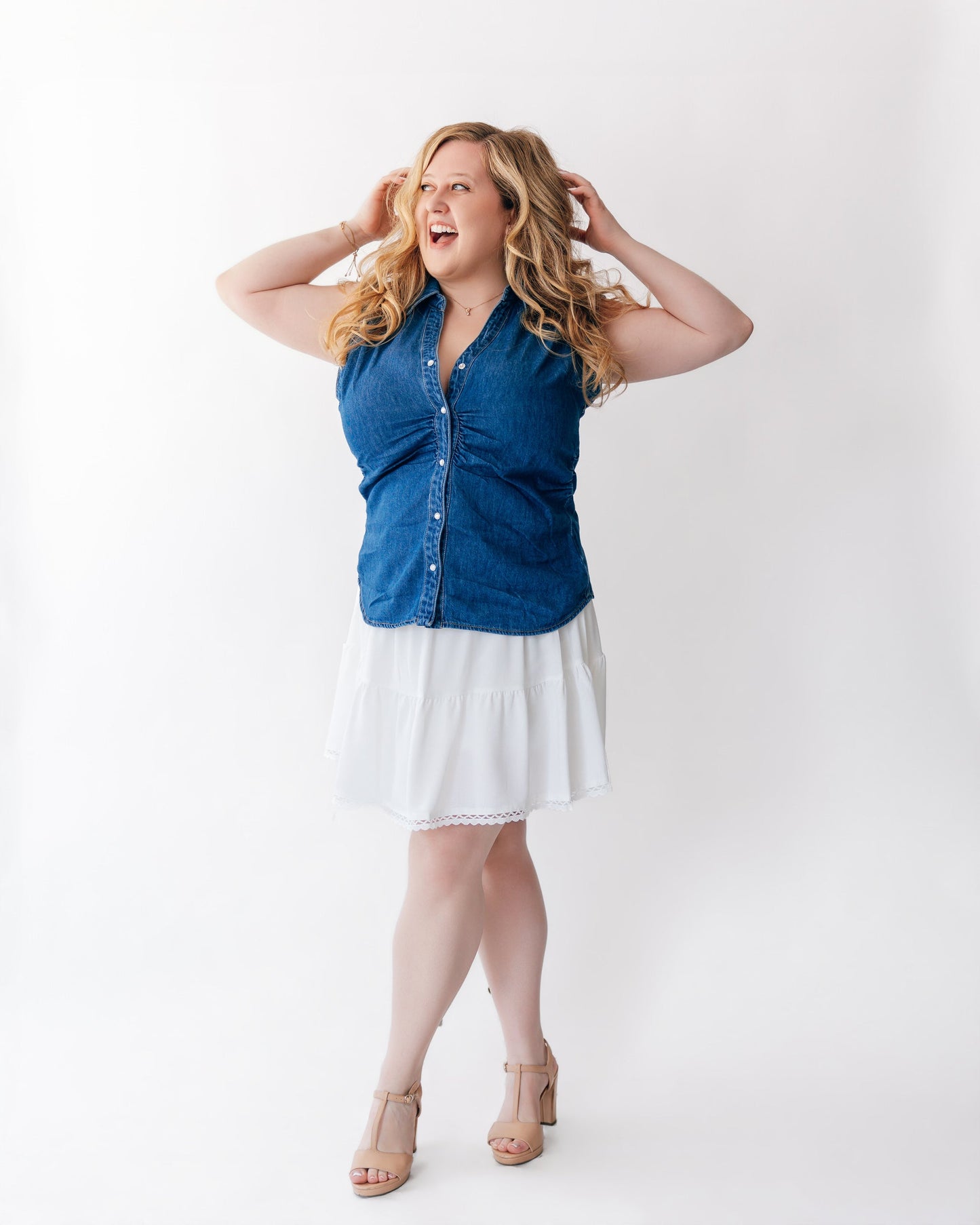 Sleeveless Denim Shirt