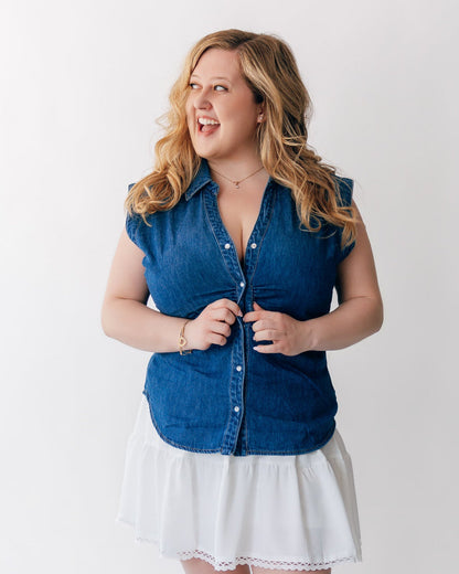 Sleeveless Denim Shirt
