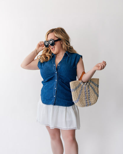 Sleeveless Denim Shirt