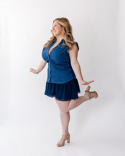 Sleeveless Denim Shirt