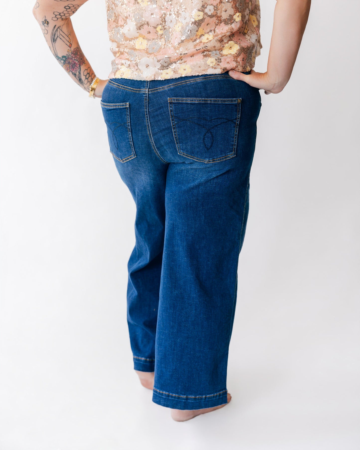 27.5" Judy Blue HW Wide Leg Tummy Control