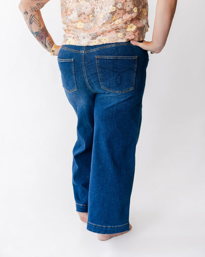 27.5" Judy Blue HW Wide Leg Tummy Control