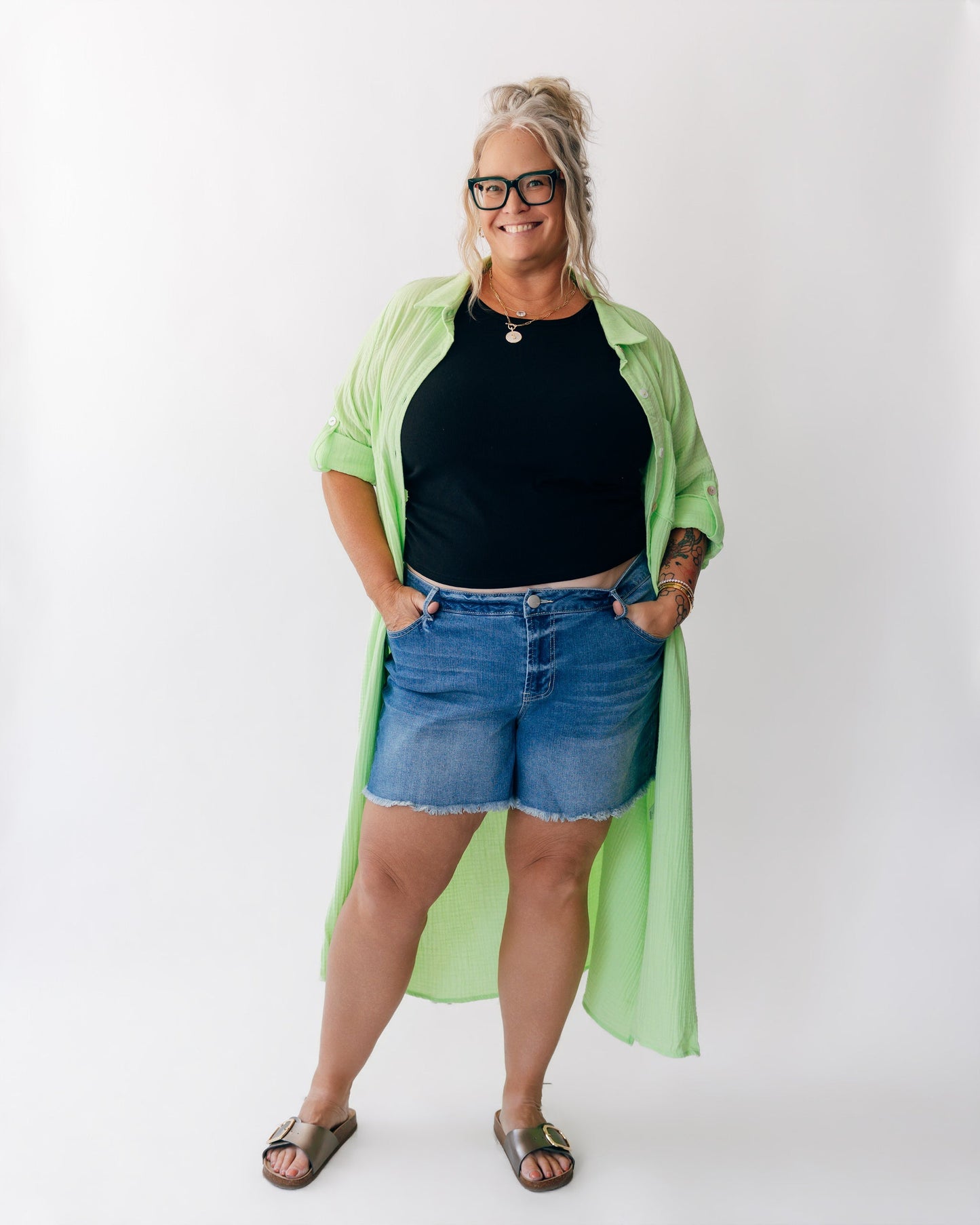 High Rise Relaxed Shorts by Risen