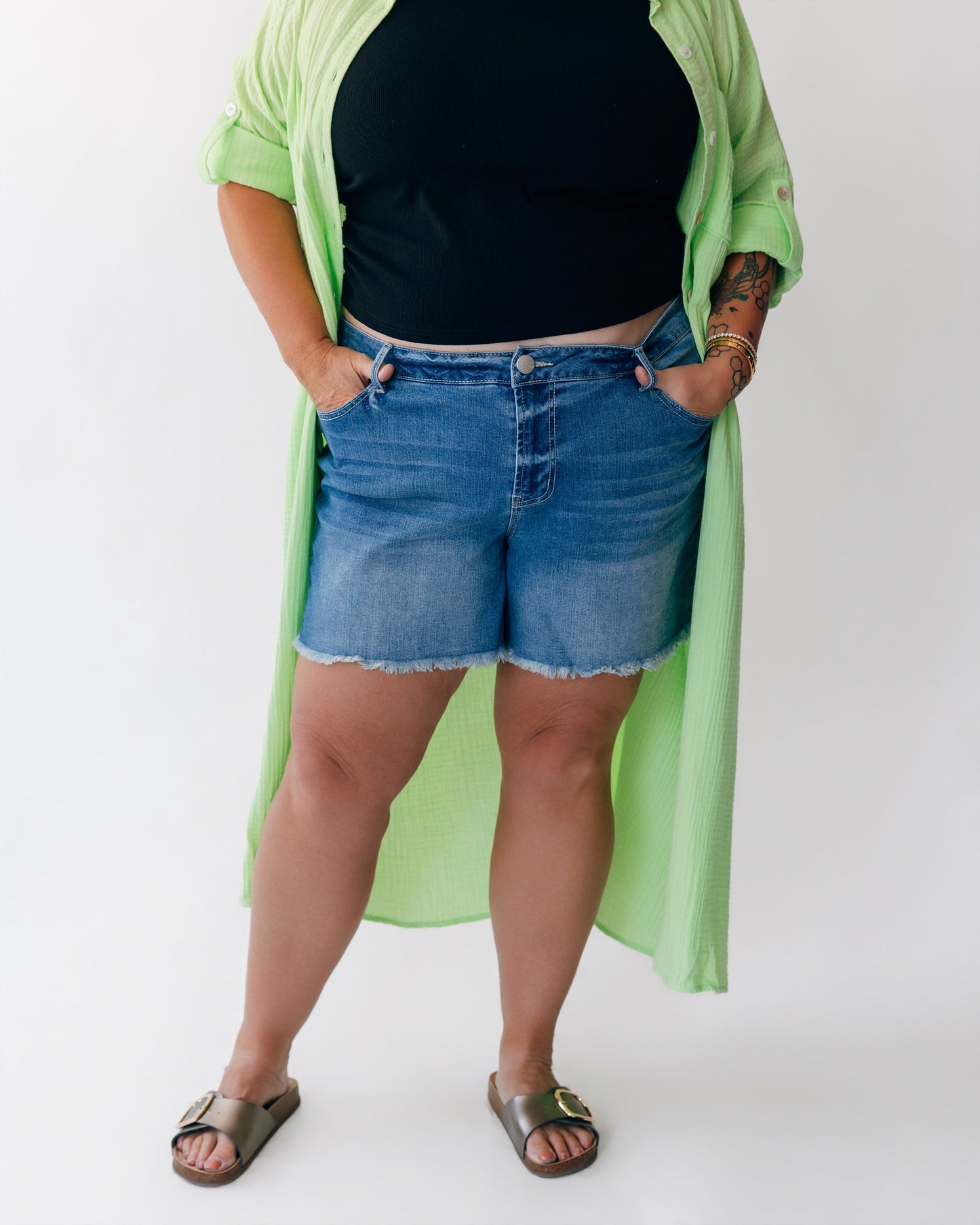 High Rise Relaxed Shorts by Risen