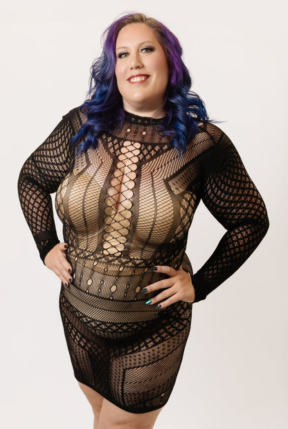 Heart Racing Sheer Mini Dress