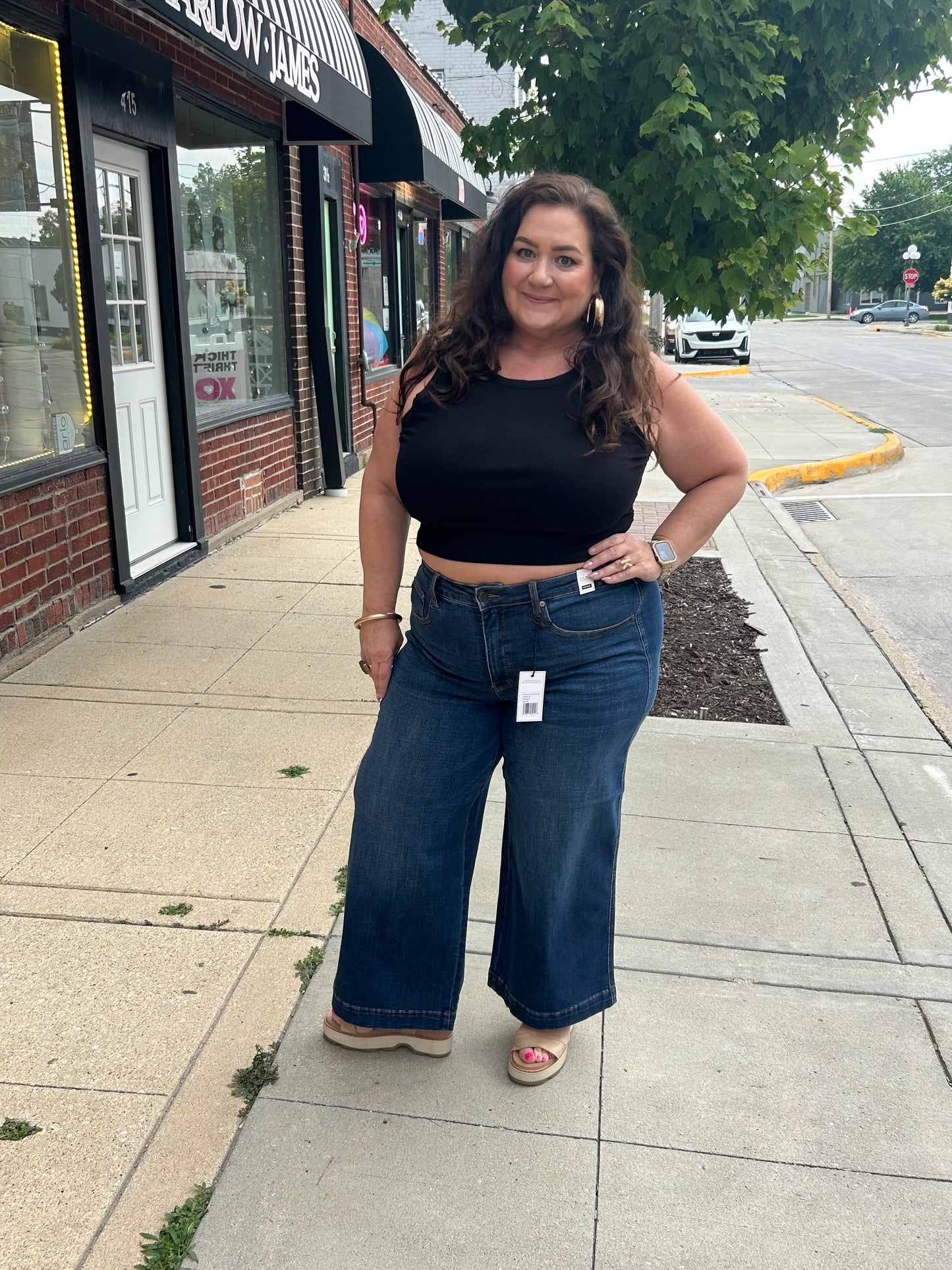 27.5" Judy Blue HW Wide Leg Tummy Control