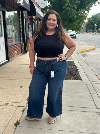 27.5" Judy Blue HW Wide Leg Tummy Control