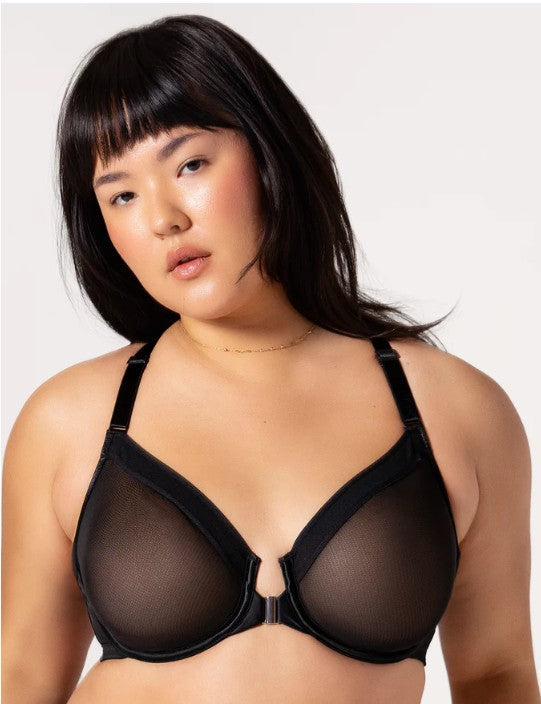 Selena Mesh Front-Close Racerback Unlined Bra
